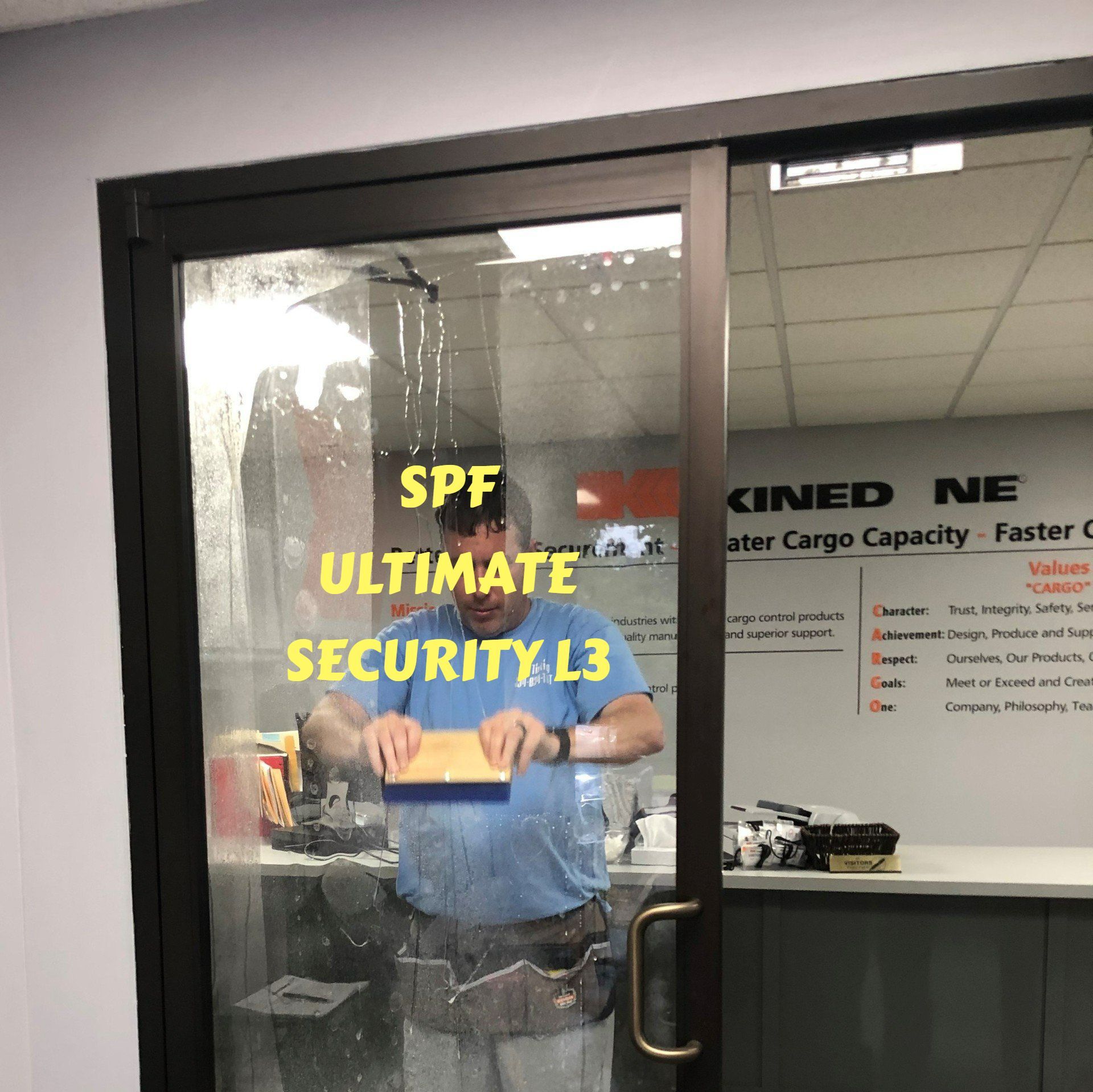 spf armored window security film installed preventing a break-in entry in Prattville AL