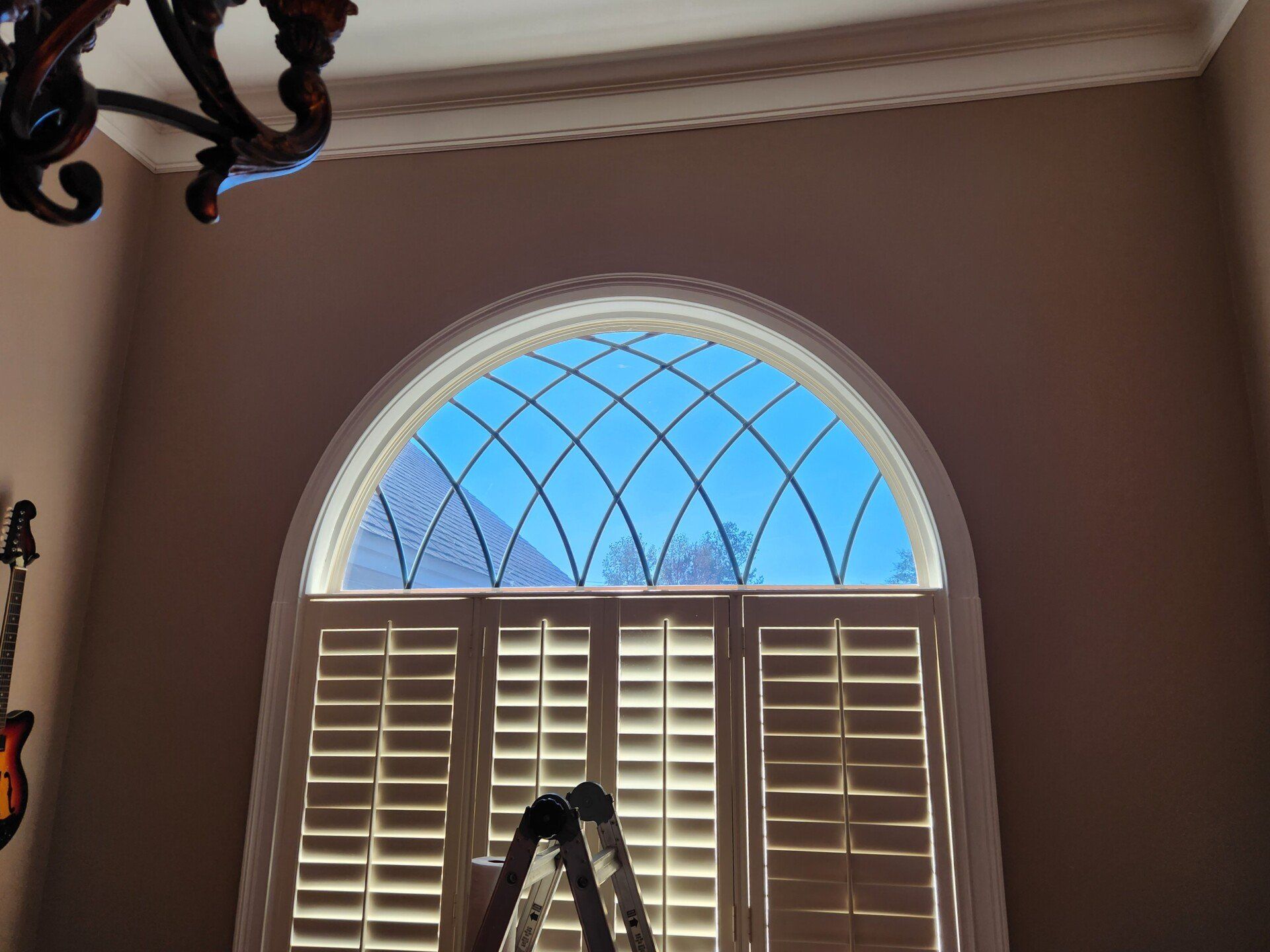 window treatment - SPF' Ultra treated this arched window. Now Heat Bright Sun & UV-Harm have all been blocked from entering this home. Millbrook, AL