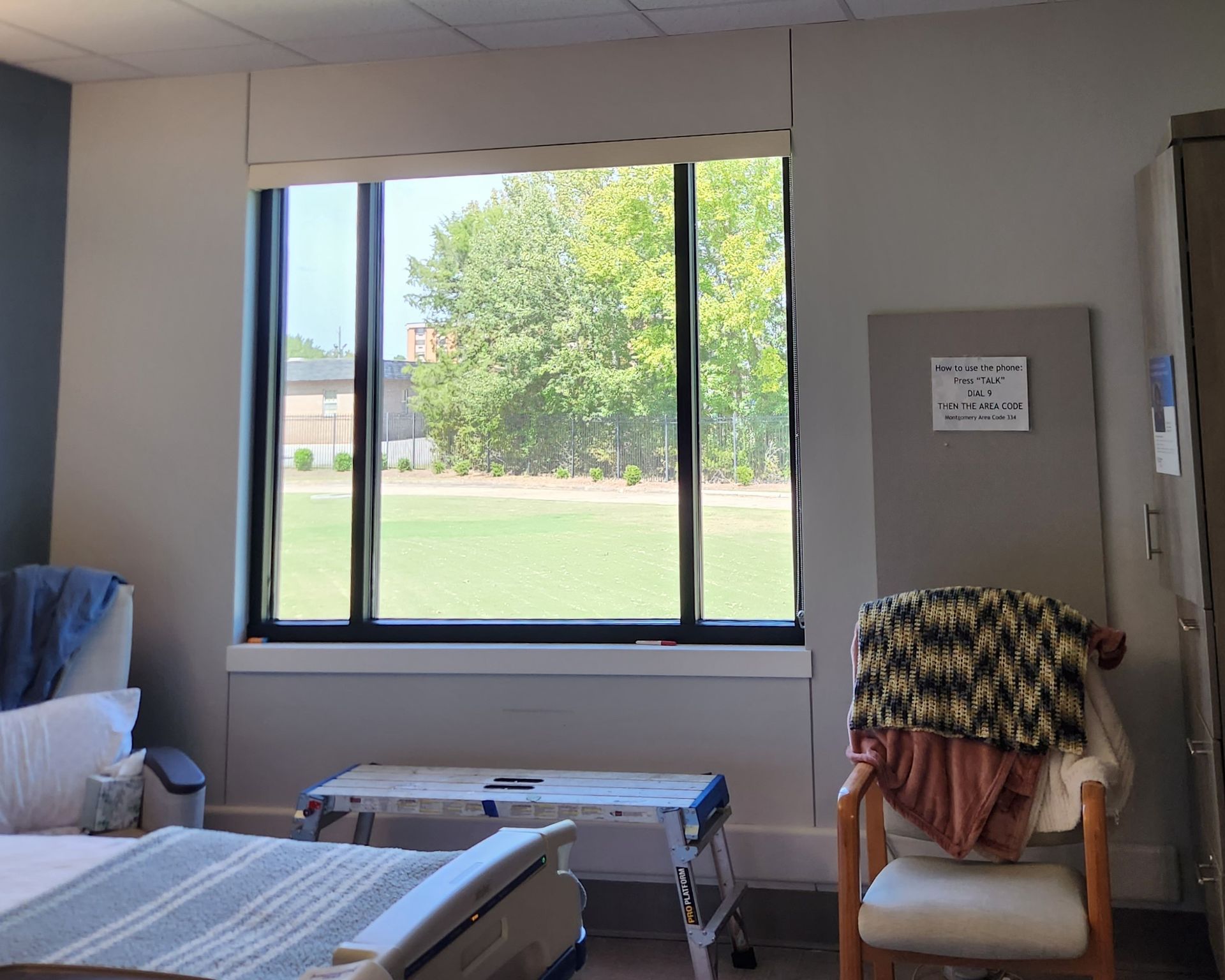 Bright hot Sun was entering through Encompass Health's windows limiting the advantages of the open view. Until SPF Tint in Montgomery, AL