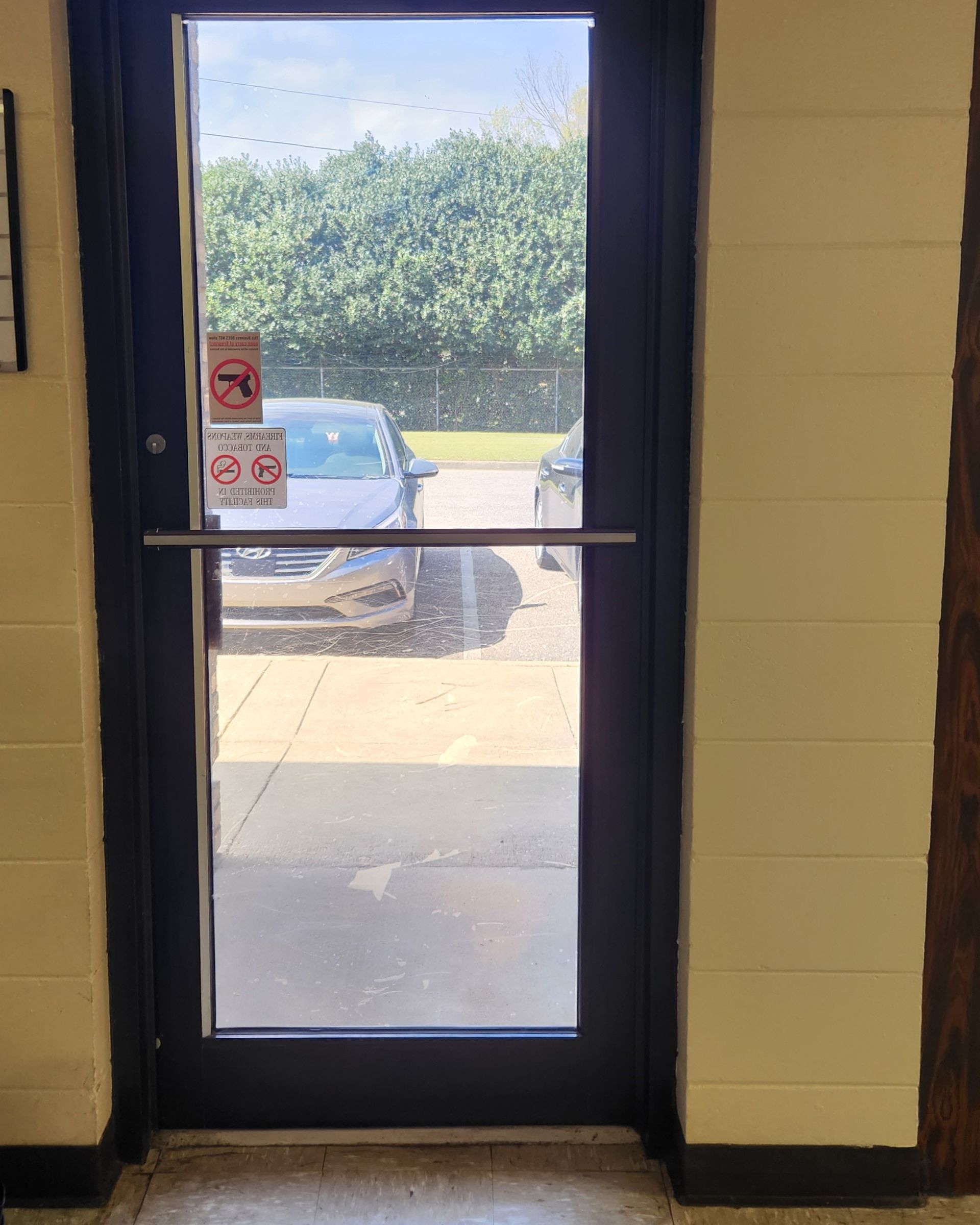 Sun blocking window tint - Bright Sun and Alabama heat over-powered the generic foreign tint causing it to crack and fail in performance. Before replacing with real SPF Tint blocking maximum heat for good. Montgomery AL