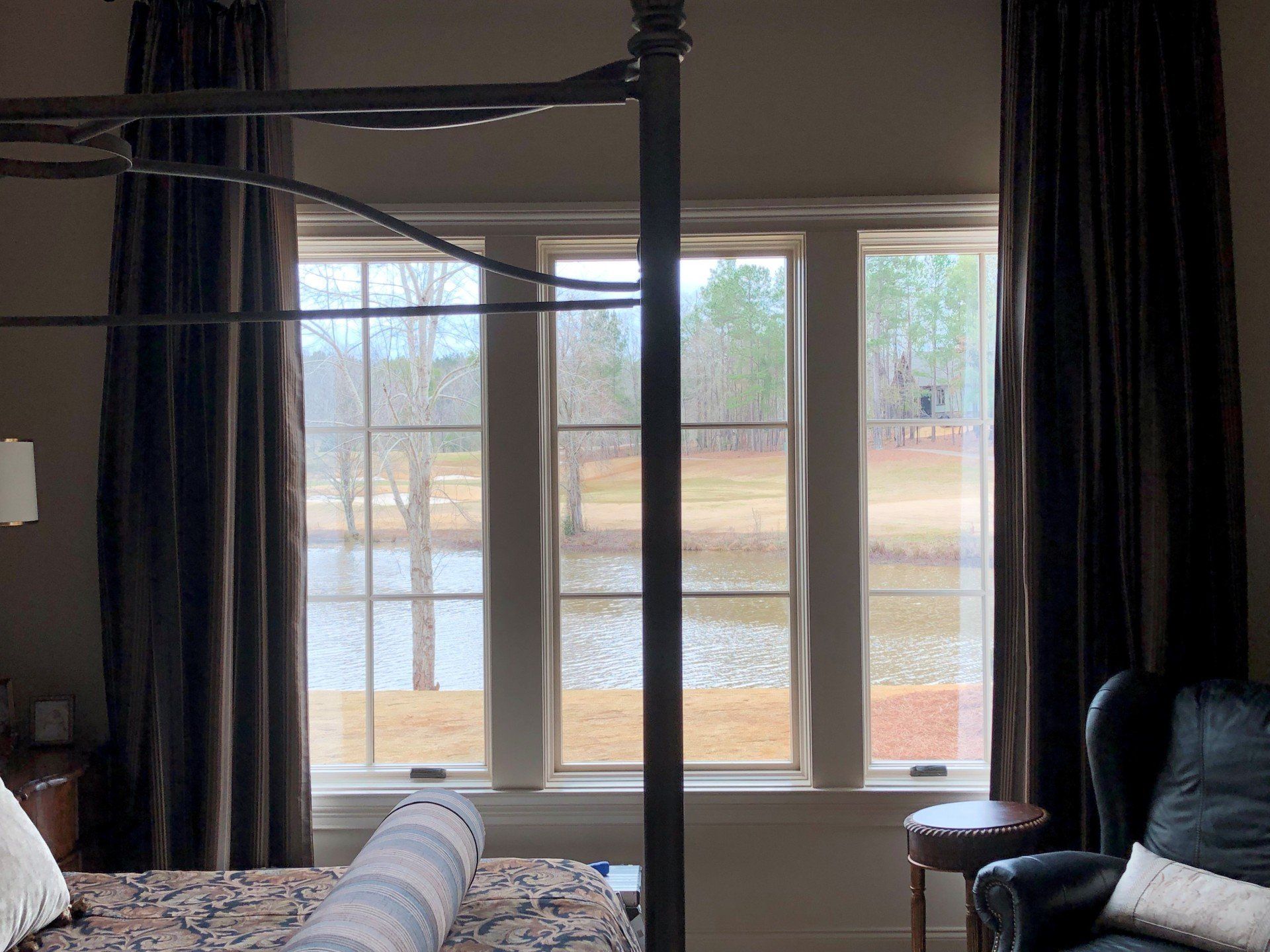 Bright glare and UV exposure was making its mark in the bedroom - BEFORE Residential SPF Tint installation in Auburn, AL