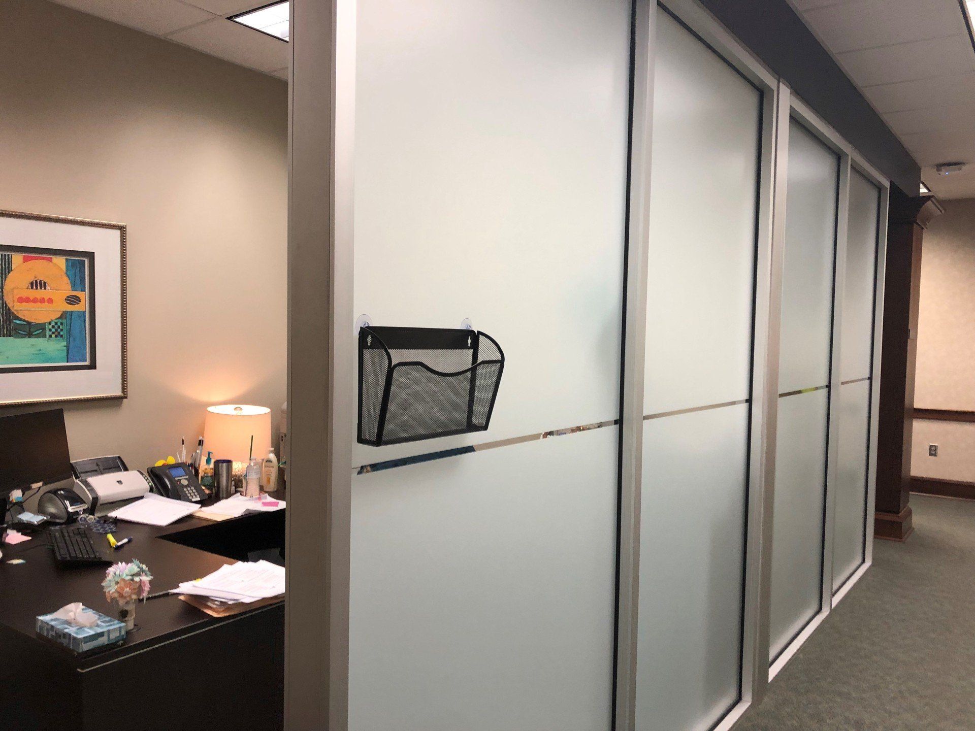 Interior Frosted Glass - Business Tint installed in Greenville