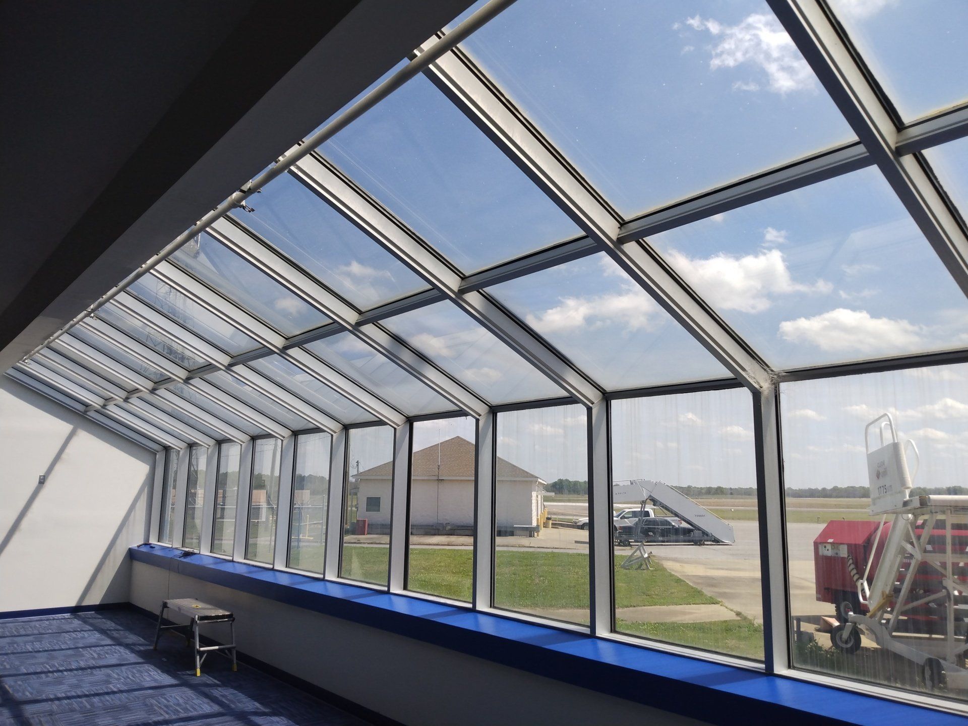SPF commercial window tinting - Montgomery Airport windows with SPF' ULTRA Energy Efficient Window Tint cutting maximum heat gain in AL