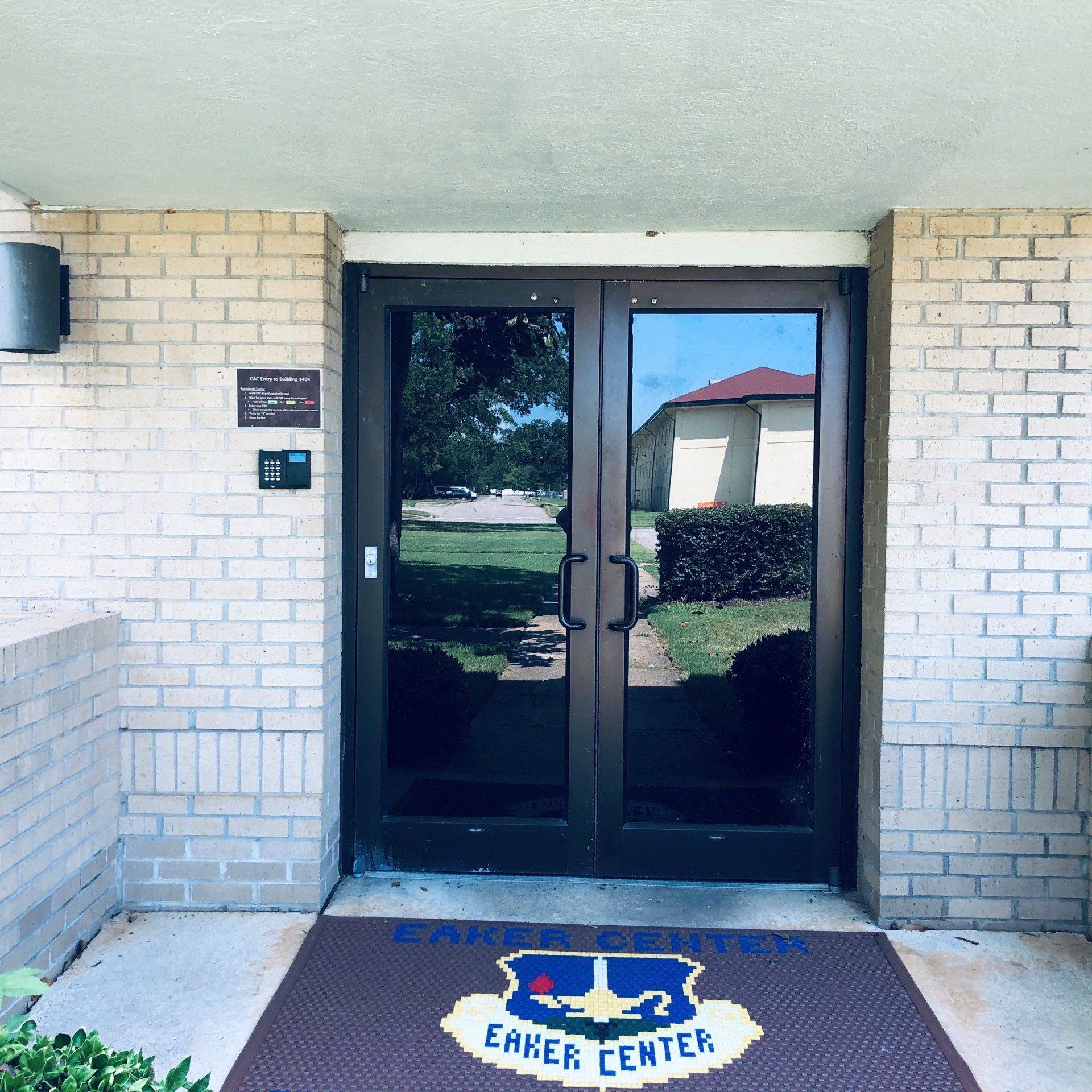 Before office doors were SPF Tinted on 8-20-2020 at Maxwell Air Force Base in Montgomery, AL