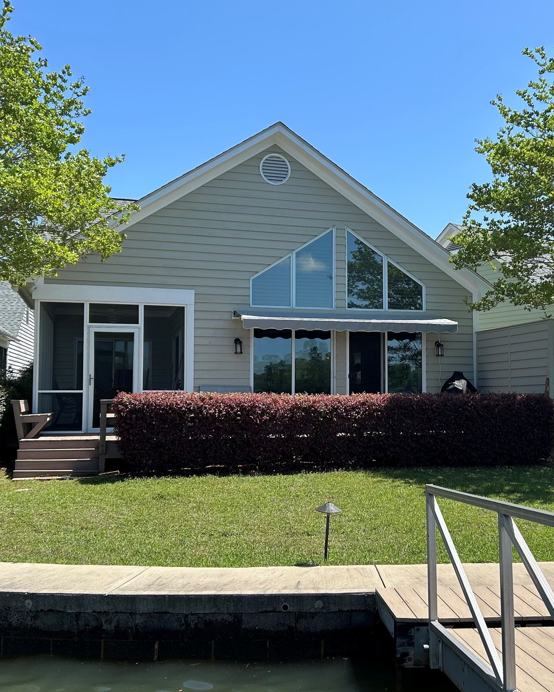 residential tinting in Dadeville AL - SPF Dimmed Crystal Tint keeps the natural exterior look. Blocking uv heat gain from home windows at Lake Martin. Dadeville, AL