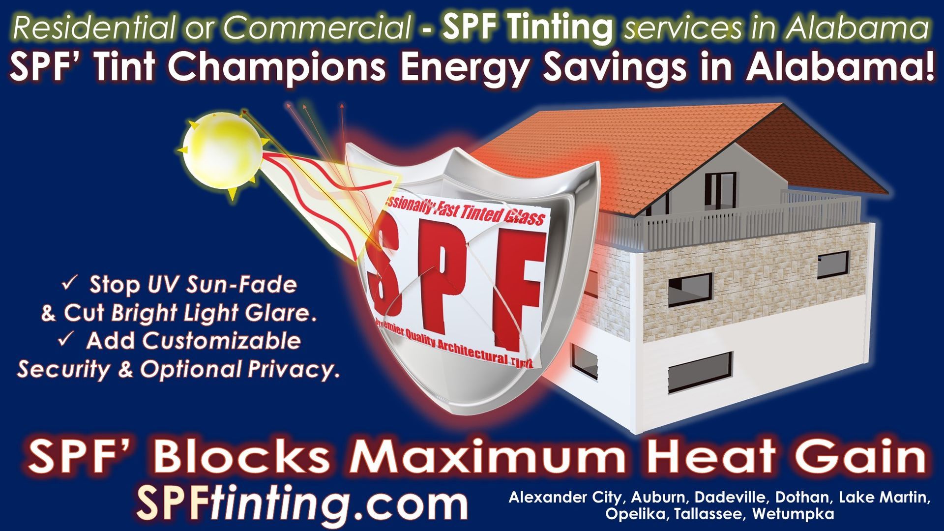 SPF Premier Quality Architectural Tint. Logo and Seal of authenticity.