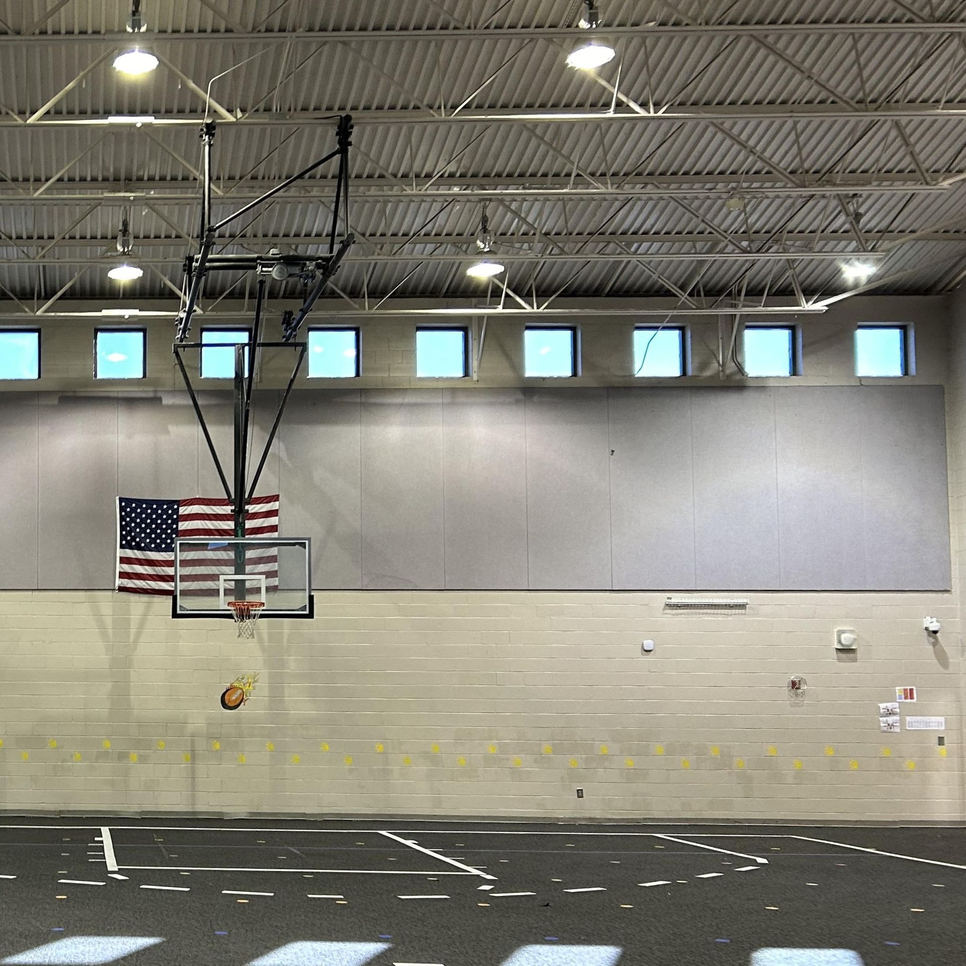 SPF Tint eliminated bright Sun distractions and heat gain through glass windows at the school Gym. Opelika AL
