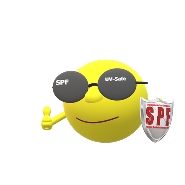 SPF Window Tinting Approved - Sun character (logo)