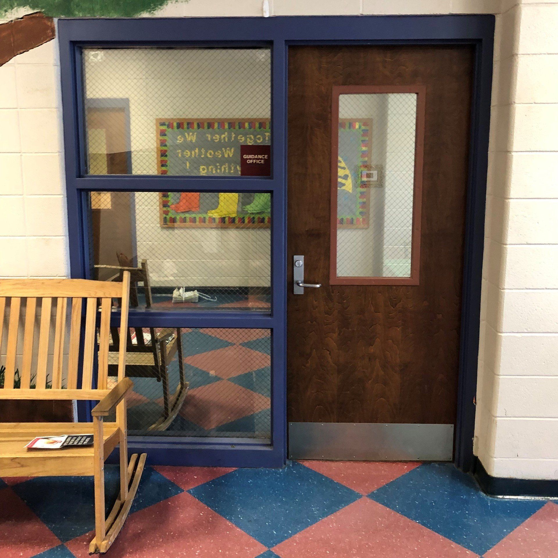 Professional office tinting - Privacy was gained inside the office of this Elementary school in April 2019.