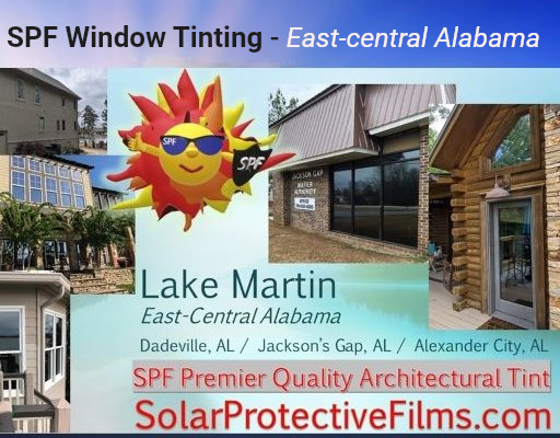 Authentic SPF Window Tinting services for home or business in Alexander City AL