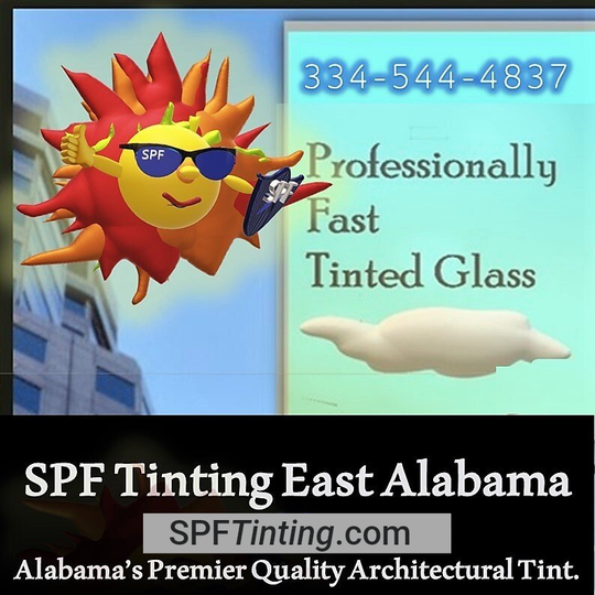SPF Tinting' Auburn/ Dadeville/ Wetumpka - Go to site SPF Tinting East Alabama (logo) - Commercial residential architectural window treatment service for home office in East Alabama