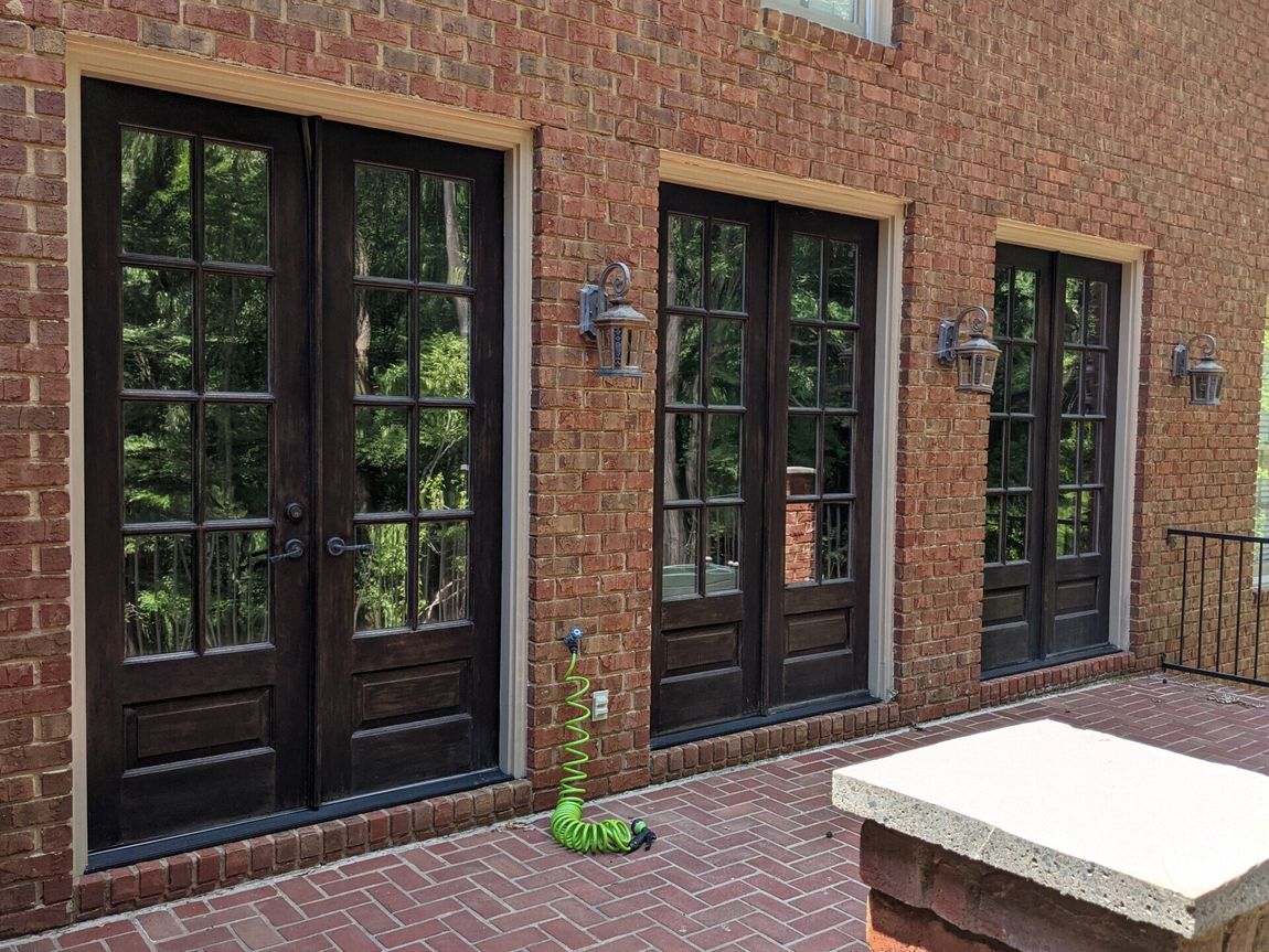 stormproof window security tinting service in Birmingham, AL -  SPF Lt. Rose Platinum Residential Tint adds storm security & efficiency to French Door Windows. Birmingham, AL