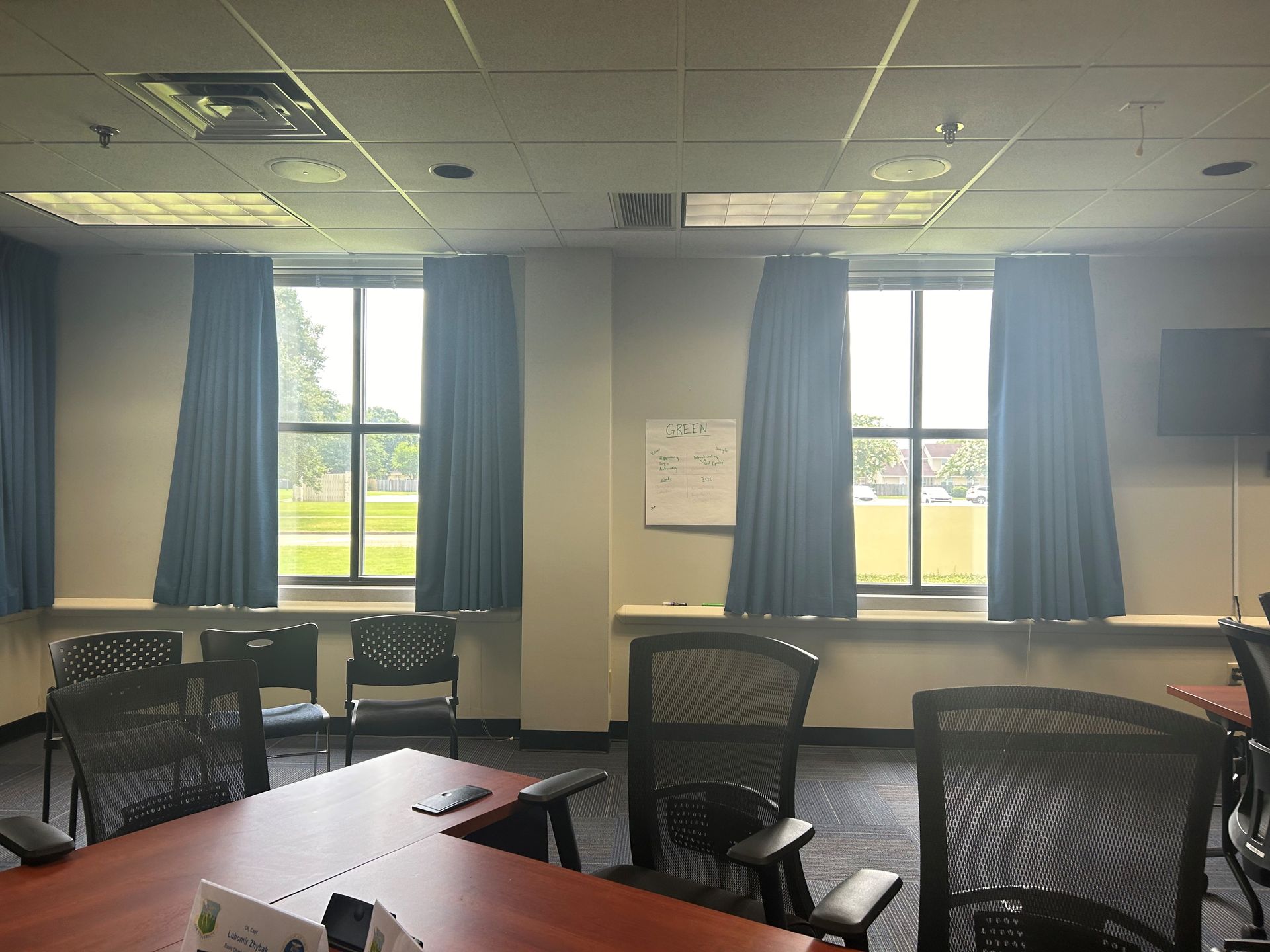 commercial window tinting - SPF Ultra Tint stops the most Solar heat gain along with UV Sun fade plus full UV-harm entering office windows at Maxwell AFB in Montgomery, AL.