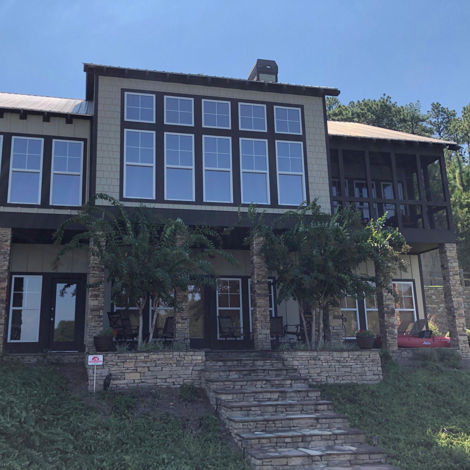 new window replacement lake martin - Heat with UV-harm flooded both floors of this lake home preventing an even or comfortable climate inside. before spf tinting at Lake Martin in Dadeville AL