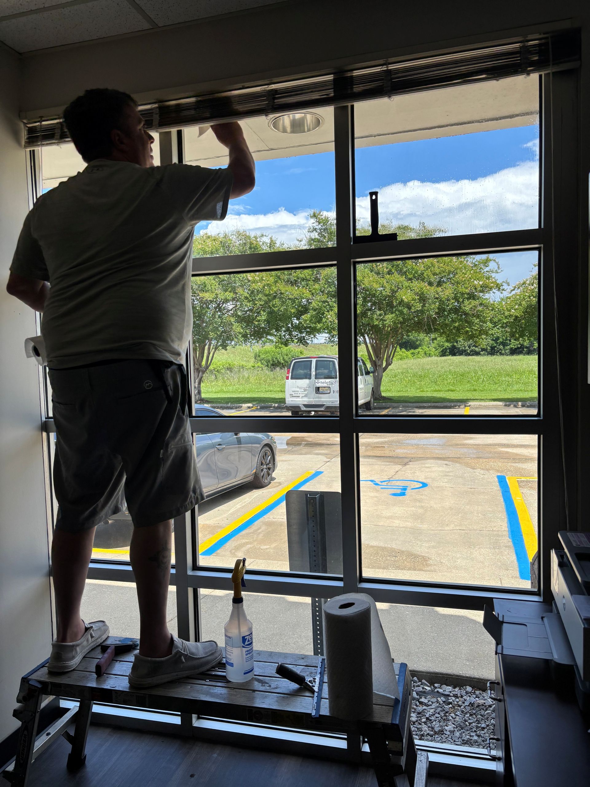 window tinting service - Office window tinting stops heat with UV Sun glare inside. Montgomery, AL