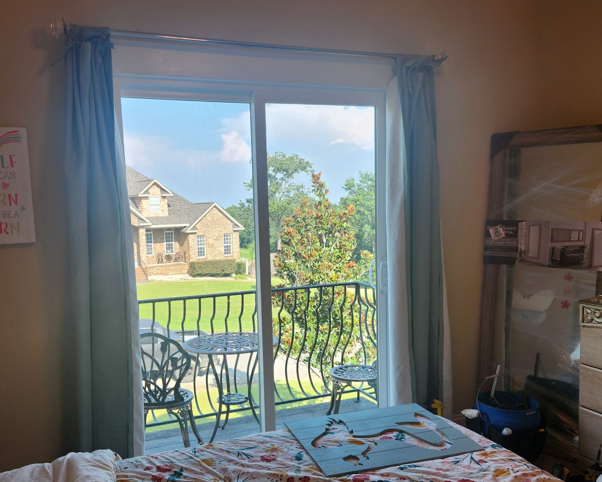 Cutting bright Sun & adding one-way privacy to bedroom glass doors were of top priorities solved by SPF Tint in Millbrook AL.