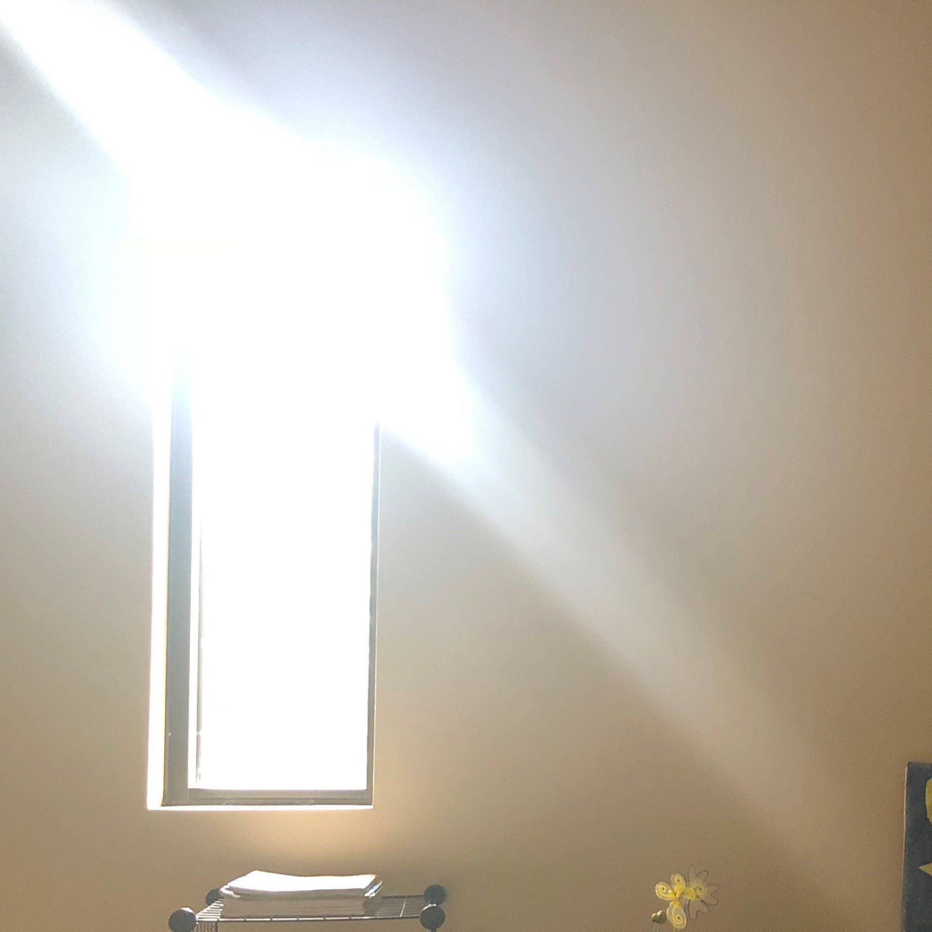 Bright blinding glare and UV light before tint installation at church