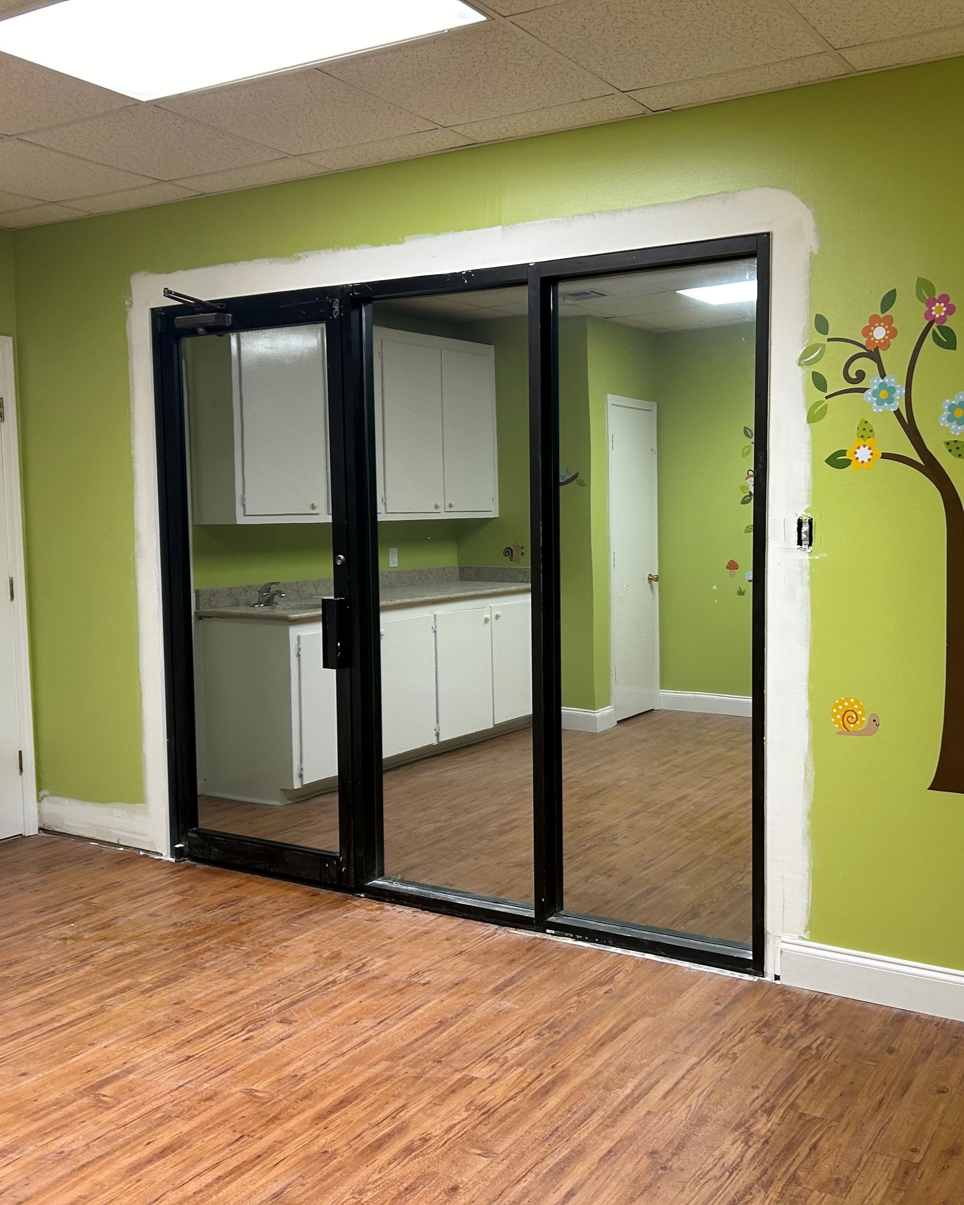 window tinting service in Millbrook AL - One-way privacy was gained inside the office windows looking out into the daycare center. Millbrook, AL