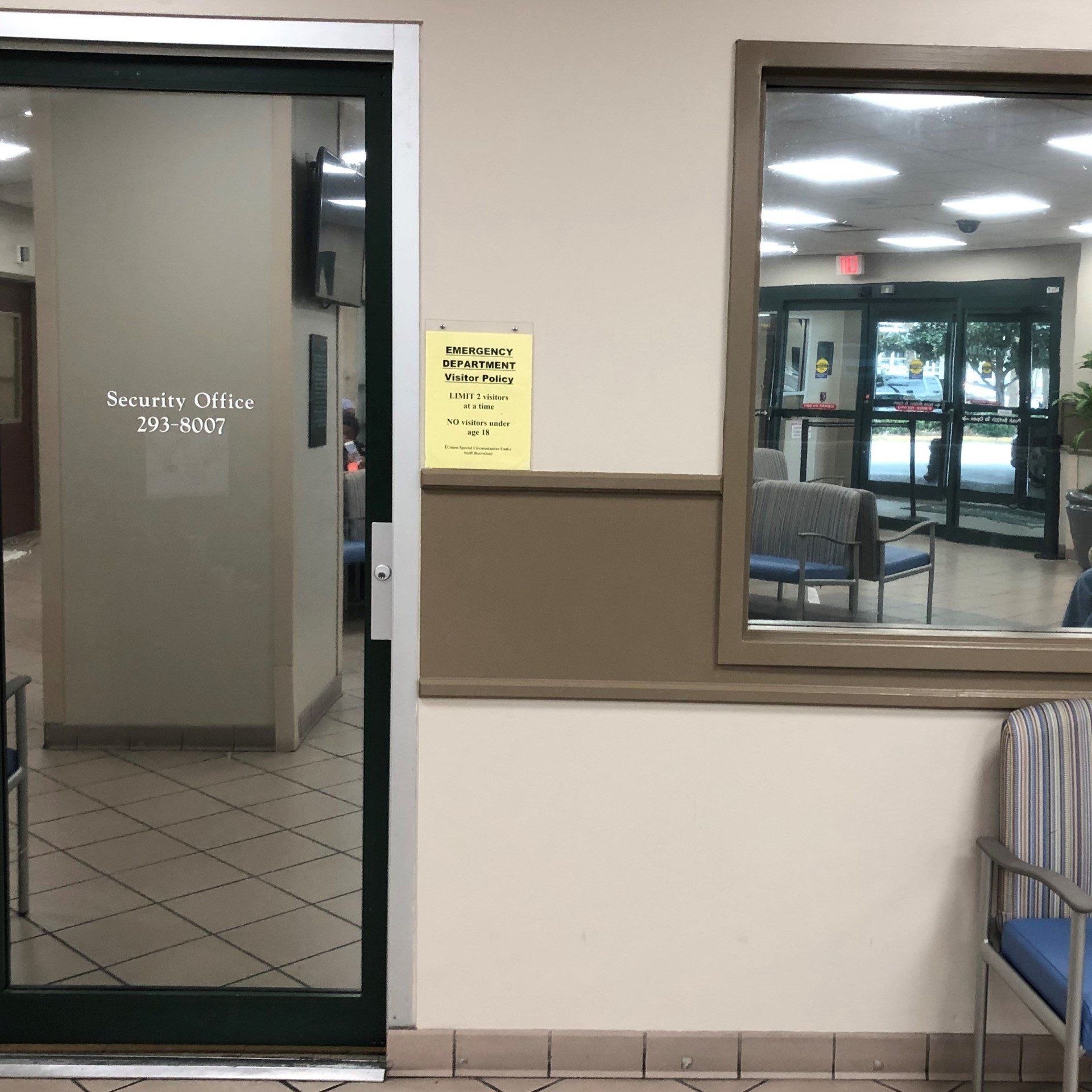 Interior office glass and window tinting for privacy - 1-way mirror tint installed to security office at Jackson Hospital on 2.14.2019