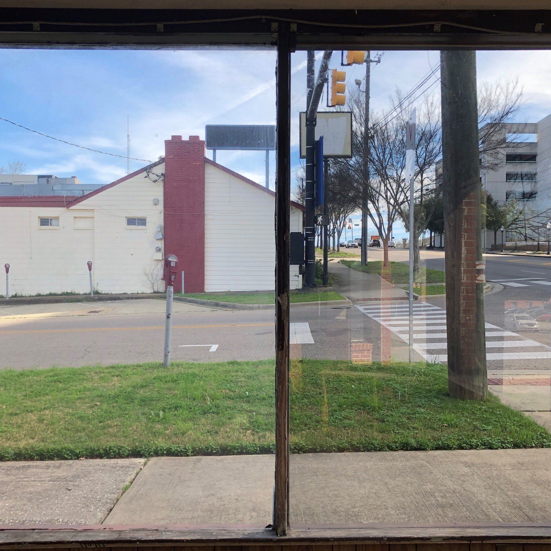 Tint removal and replacement - looking out window before old tint film was removed