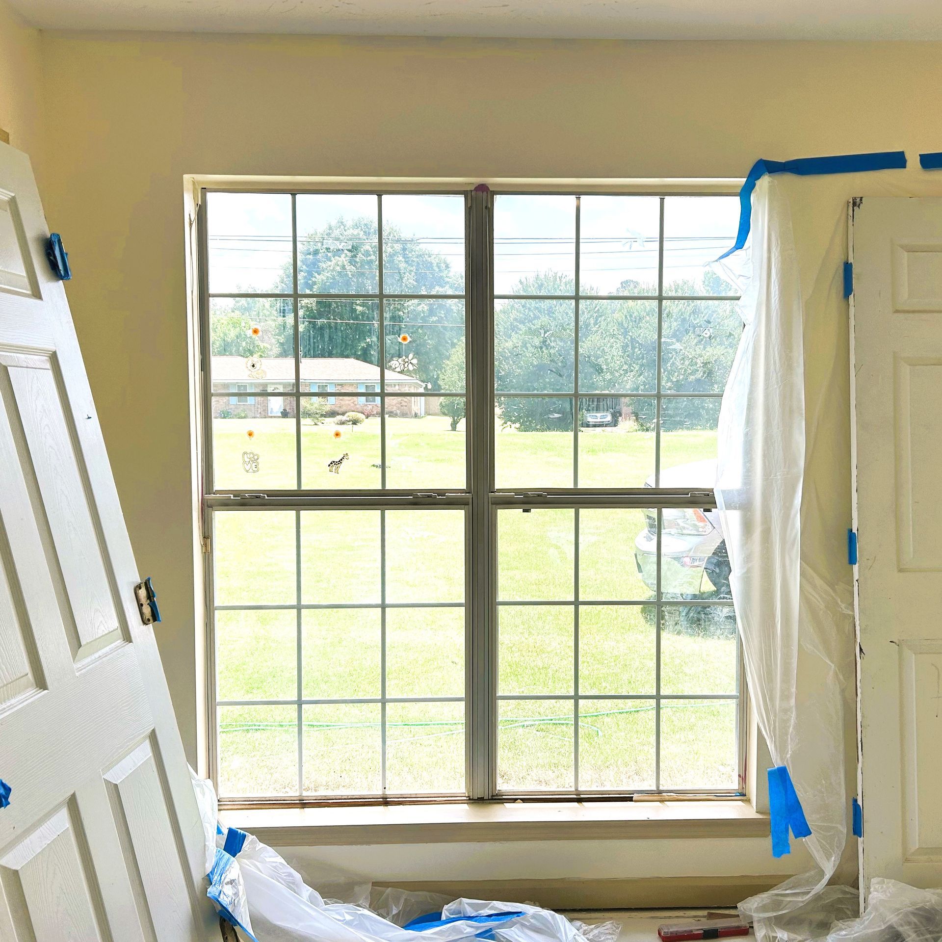 private window tint -before SPF Supreme View tint rejects heat with UV Sun glare in Tuskegee AL