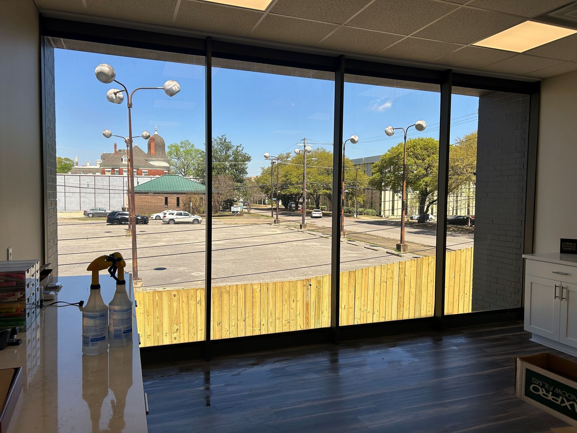 commercial tinting in Montgomery - SPF Private Plus tint blocks heat gain with UV-Sun in Montgomery AL