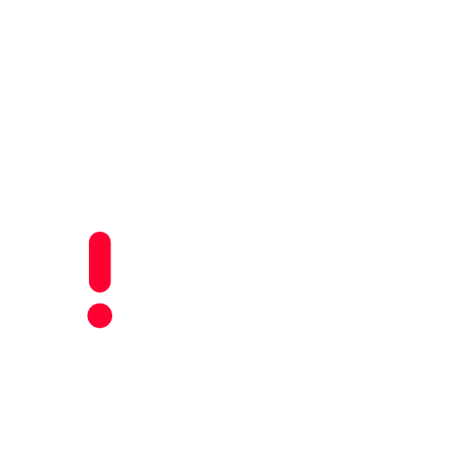 A red exclamation point on a white background.