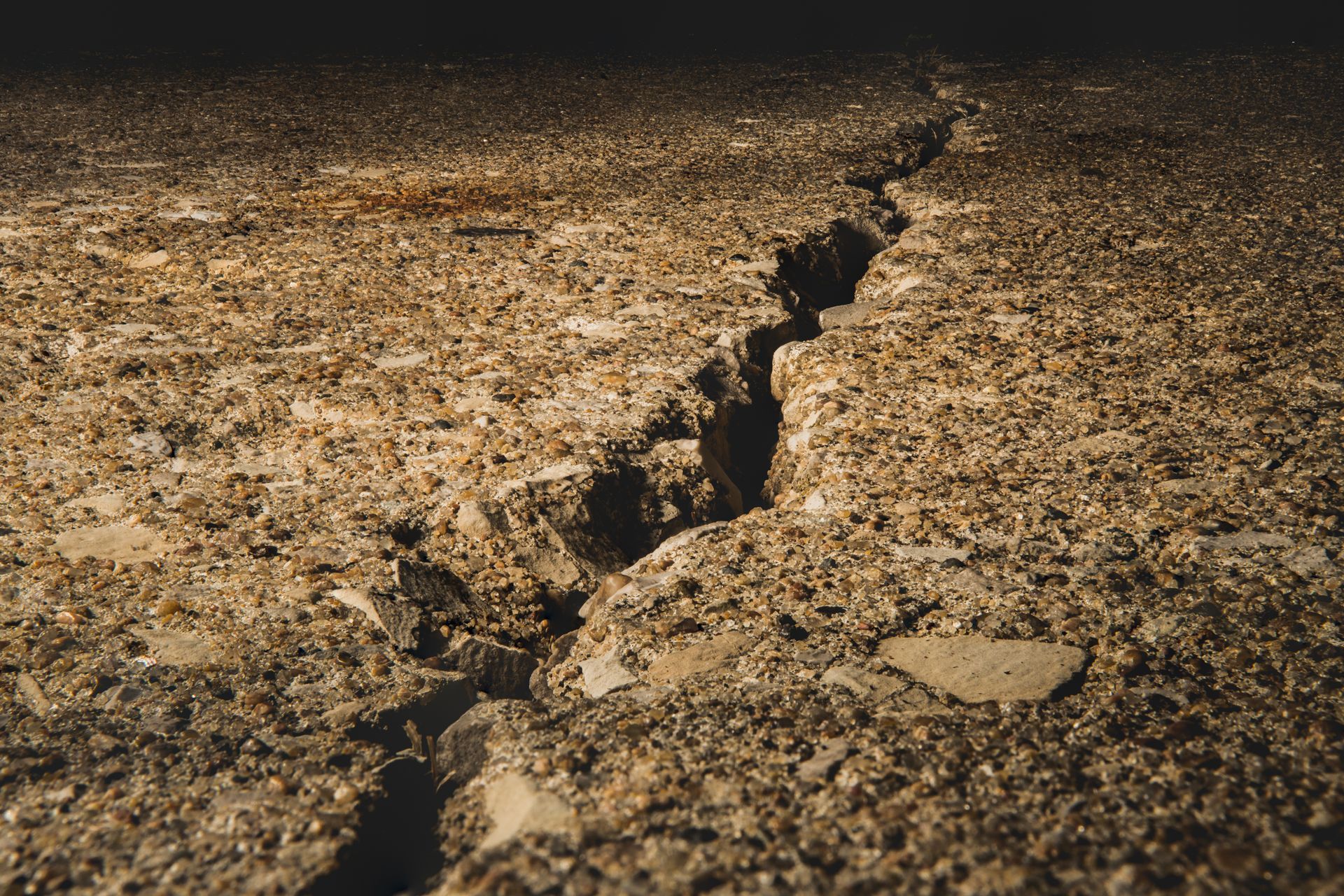 A Crack In The Ground From Natural Disaster