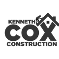 A black and white logo for kenneth cox construction