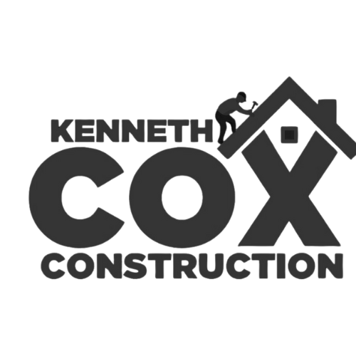 A black and white logo for kenneth cox construction