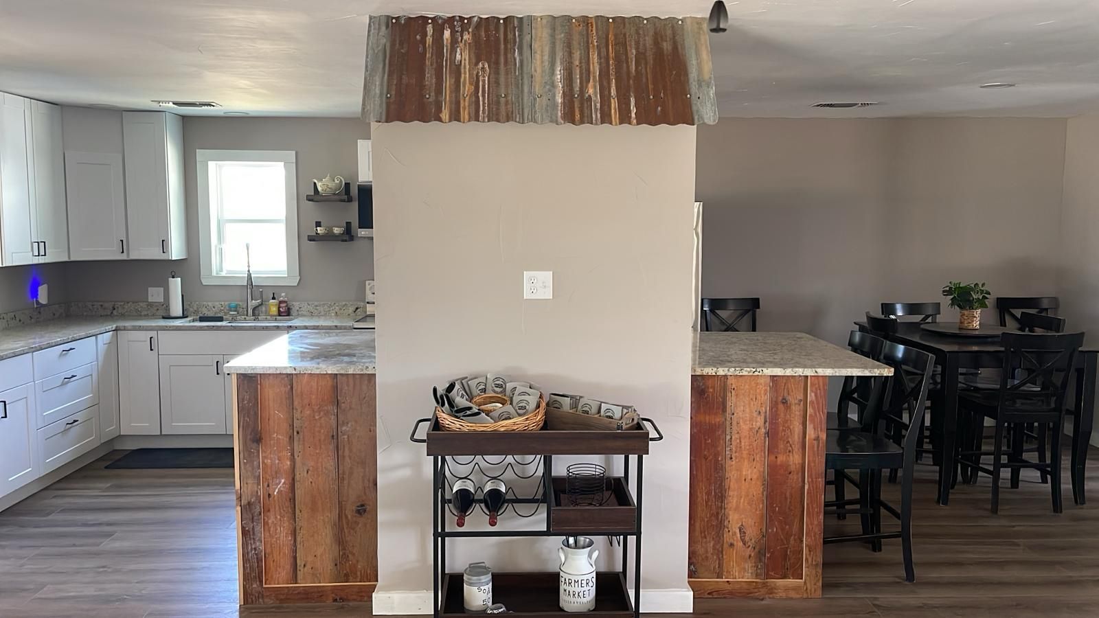 George the donkey grazing in front of RV