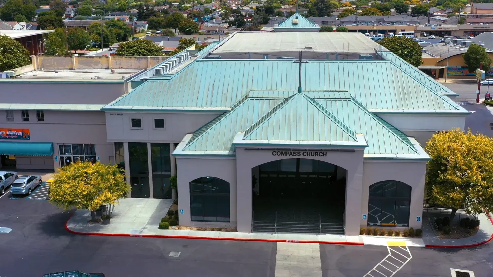 An aerial view of Compass Church, Monterey County