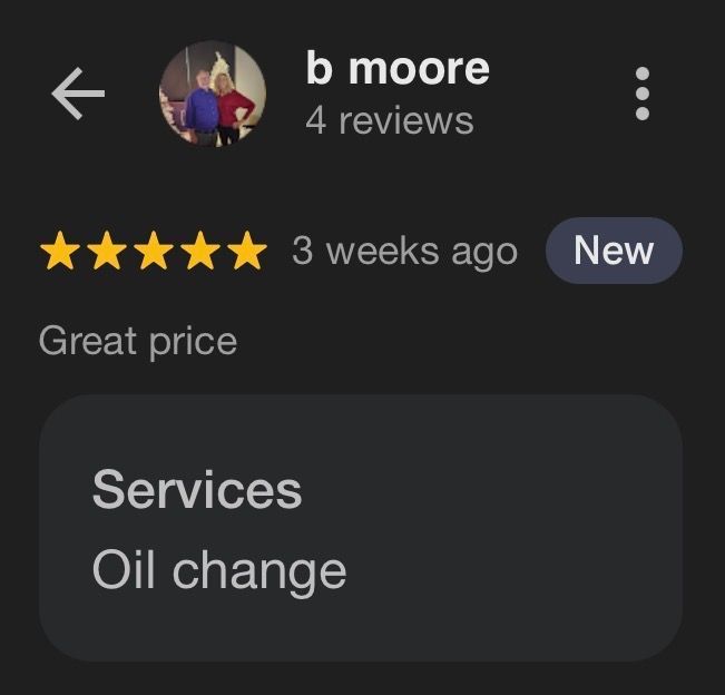 Bob Moore's 5-star review for M&T Auto Shop in Nicholasville, KY