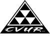 Black and white CVHR LLC logo: Triangle with three stacked triangles and 