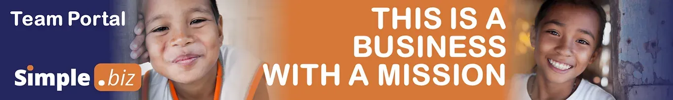 A banner that says this is a business with a mission