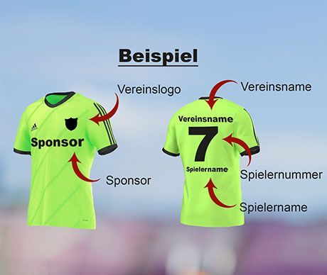 Ein grünes Trikot mit Sponsor und der Nummer 7 darauf