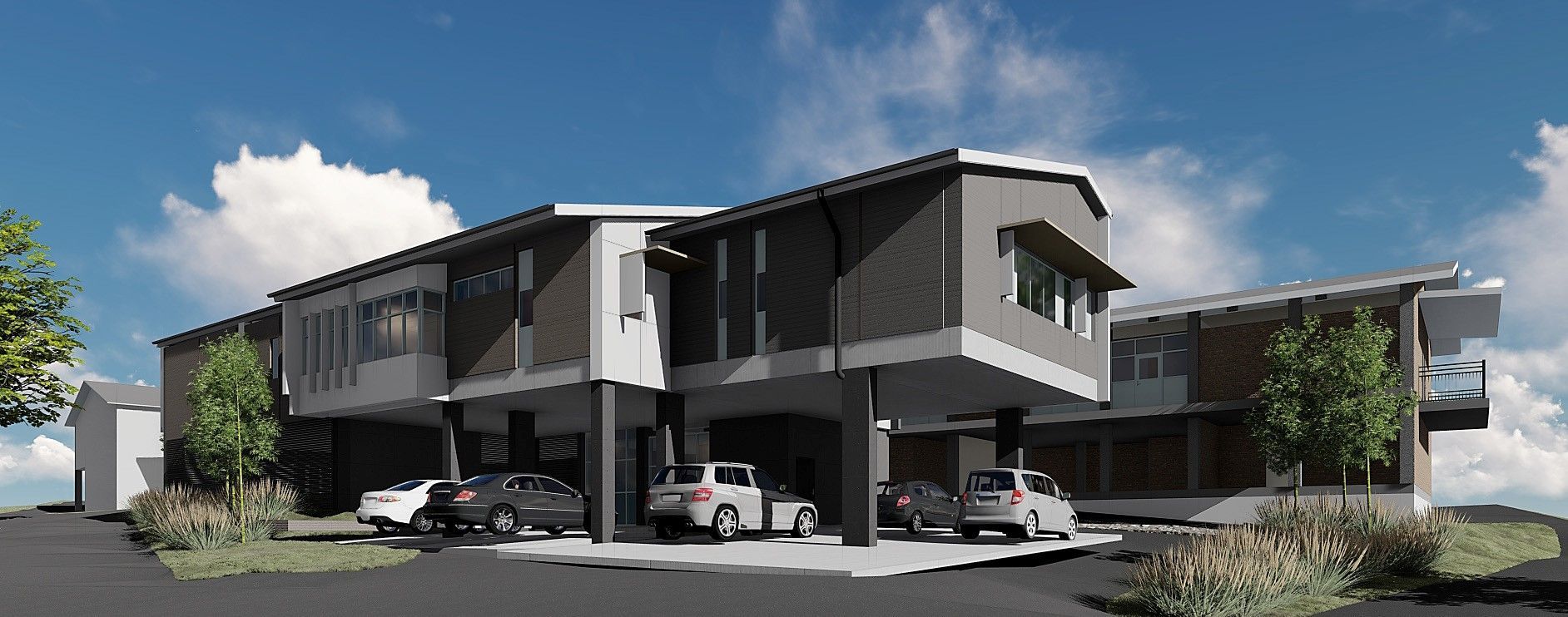 An Artist's Impression of a Large Building With Cars Parked in Front of It — Refrigerated Technologies (QLD) Pty Ltd In Bowen, QLD