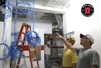 CWS Working On Electrical Wirings On The Ceiling — Killeen, TX — CWS Services