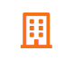 Icono naranja de un edificio con seis ventanas.