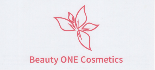 Das Logo von Beauty One Cosmetics ist eine rosa Blume mit Blättern.