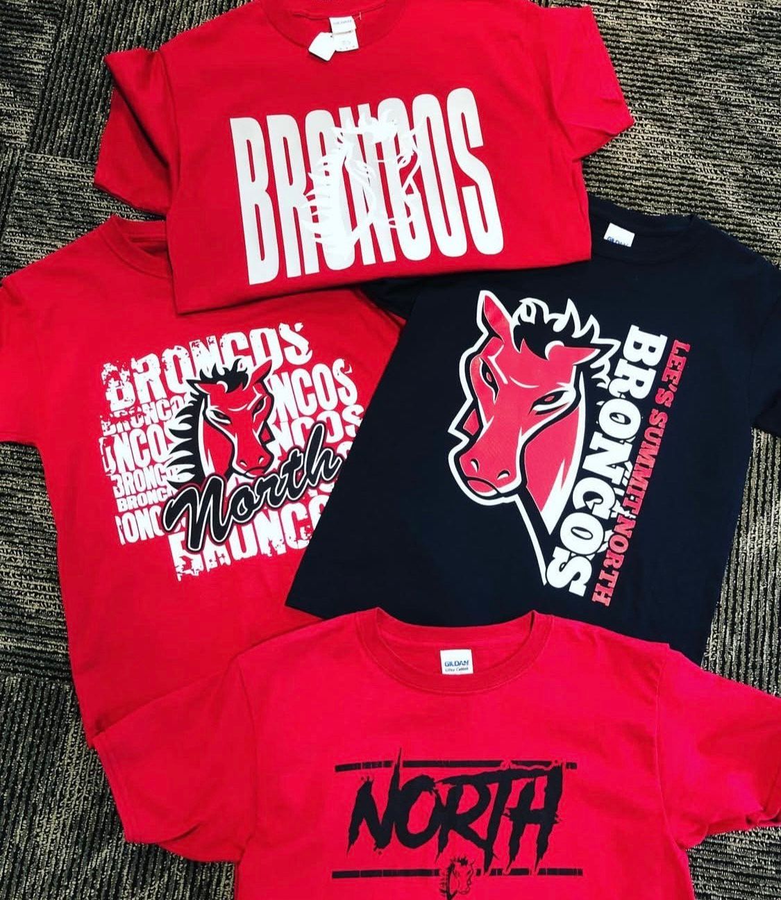 Red and black t-shirts