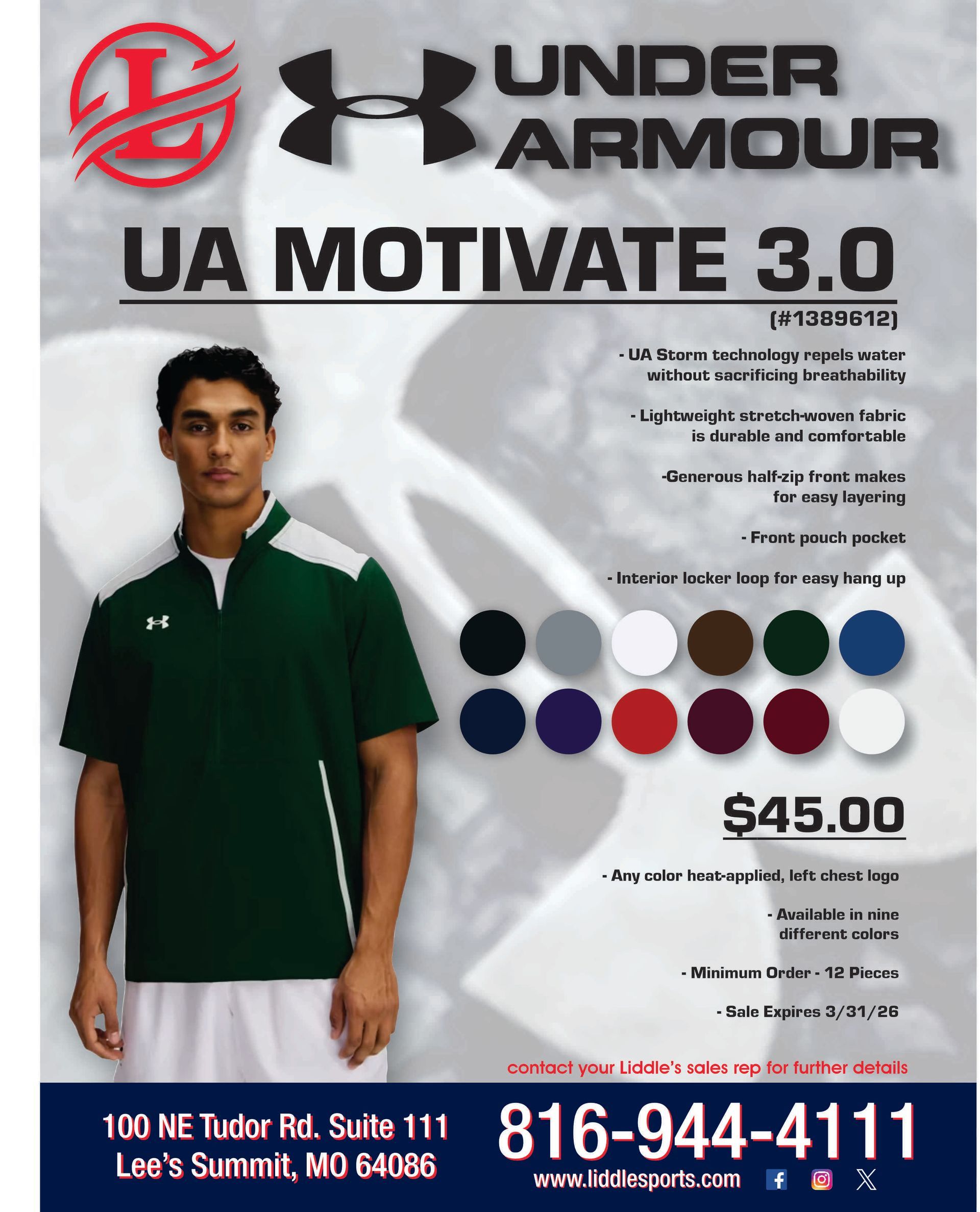 Under Armour polo shirt ad: various colors, $42, Lee's Summit, MO, 816-944-4111.