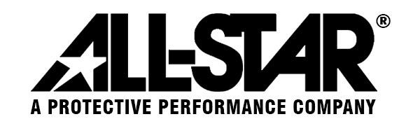 All-Star logo: black text on white background with a star inside the 