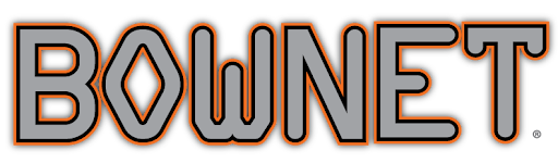 BOWNET logo with gray letters, a diamond shape in the 
