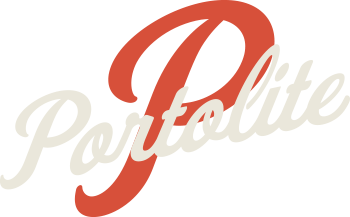 Portolite logo: a cursive 