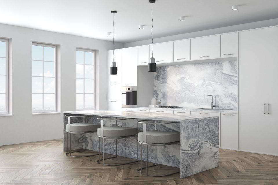 Grey/white contemporary kitchen