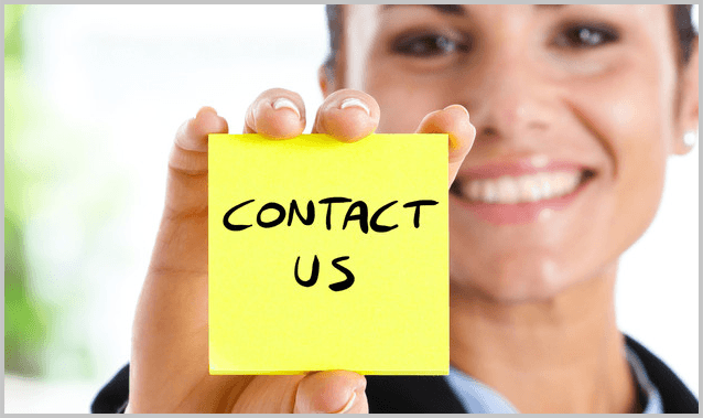 Contact Us written on a post-it note
