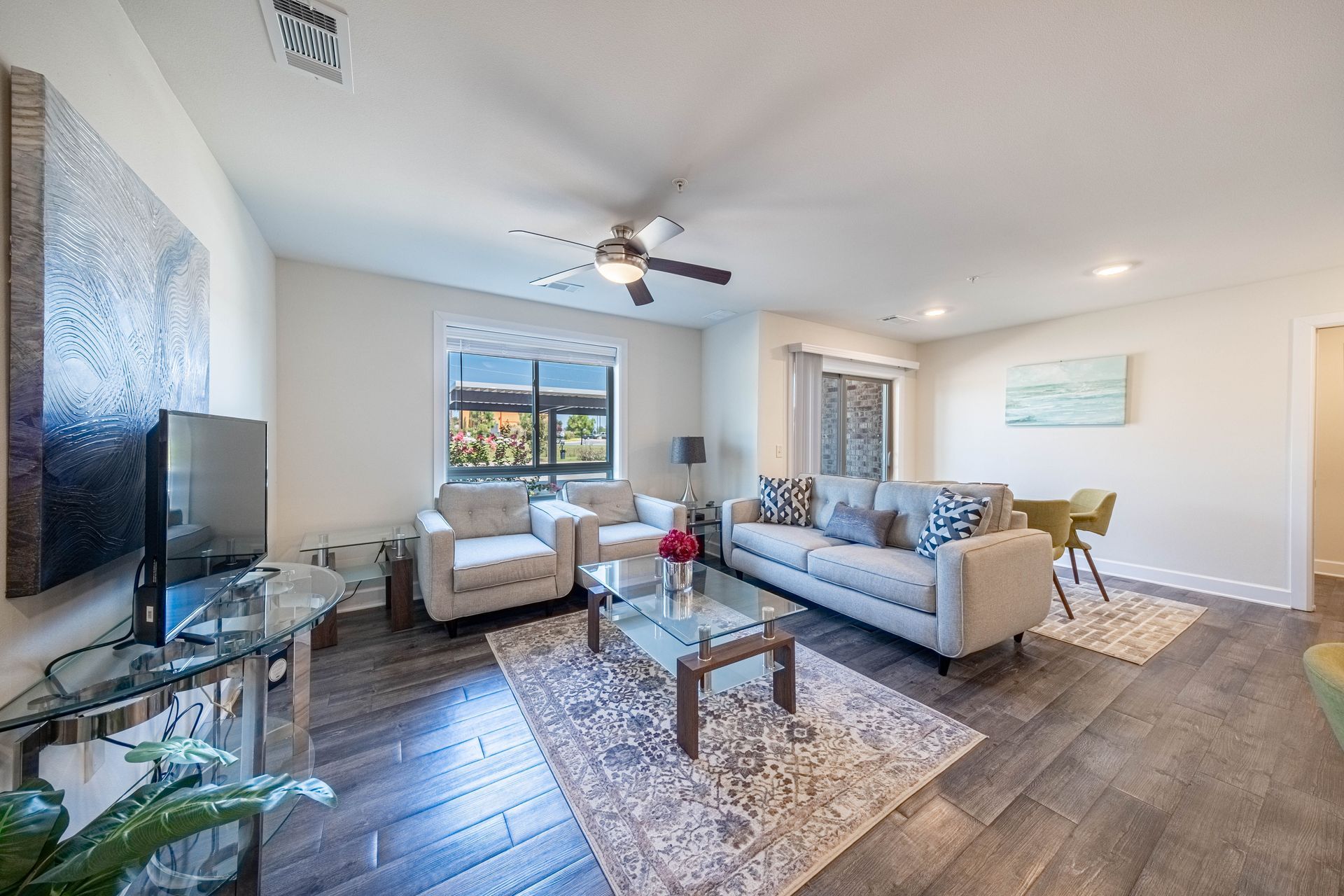 living room of an apartment at watercolors