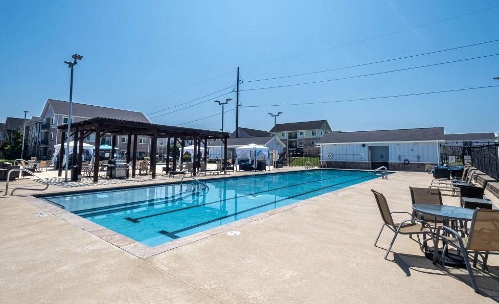 pool area at watercolors of centerton apartments