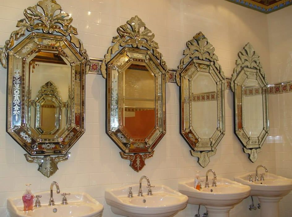 A Bathroom With Four Sinks and Mirrors on the Wall — D & J Saverino Painting & Decorating Pty Ltd In Fairy Meadow, NSW